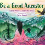 Ilustración de la portada del libro que muestra la espalda de una mujer con un chal ondeante y un fondo de montañas.