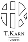 T. Karn Imports logo, with the letters TK in a stylized circle