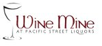 Wine Mine logo, with a wine glass in the background